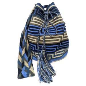 Mochila Wayuu colombiana tonos azules 2 15